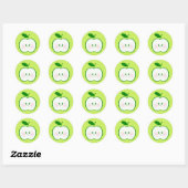 Sticker Rond Cute pomme (Feuille)