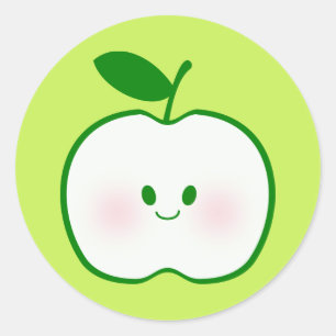 Sticker Rond Cute pomme