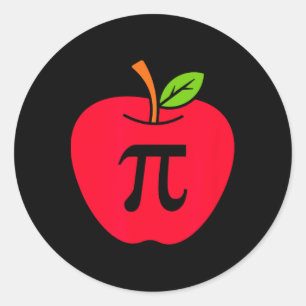 Sticker Rond Cute Pomme tarte Happy Pi Day professeur de mathém