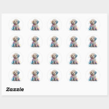 Cute Poodé Chiot Aquarelle Art