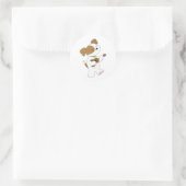 Sticker Rond Cute Puppy Ukulele (Sac)