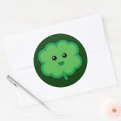 Sticker Rond Cute quatre feuilles Clover (Enveloppe)