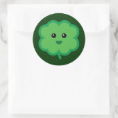 Sticker Rond Cute quatre feuilles Clover (Sac)