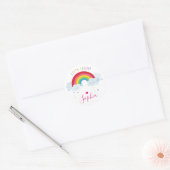 Sticker Rond CUTE RAINBOW CLOUDS kawaii illustration (Enveloppe)
