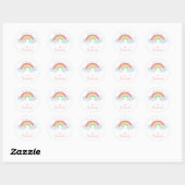 Sticker Rond CUTE RAINBOW CLOUDS pastel kawaii illustration (Feuille)