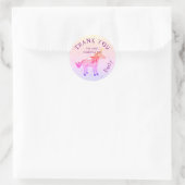 Sticker Rond Cute Rainbow Unicorn Anniversaire Merci (Sac)