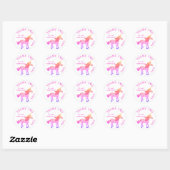 Sticker Rond Cute Rainbow Unicorn Anniversaire Merci (Feuille)
