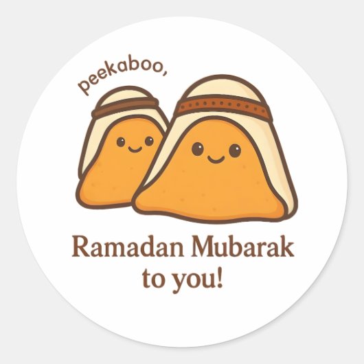 Sticker Rond Cute Ramadan Moubarak pour vous (Devant)