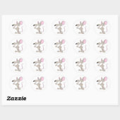 Sticker Rond Cute rat (Feuille)