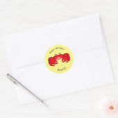Sticker Rond Cute red crab cartoon (Enveloppe)