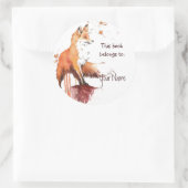 Sticker Rond Cute Red Fox, Ce livre appartient Boplate (Sac)