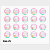 Sticker Rond Cute Red Hair Girl Baking Anniversaire (Feuille)