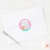 Sticker Rond Cute Red Hair Girl Baking Anniversaire (Enveloppe)
