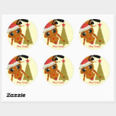 Sticker Rond Cute Reindeer (Feuille)