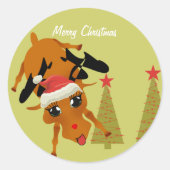 Sticker Rond Cute Reindeer (Devant)