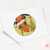 Sticker Rond Cute Reindeer (Enveloppe)