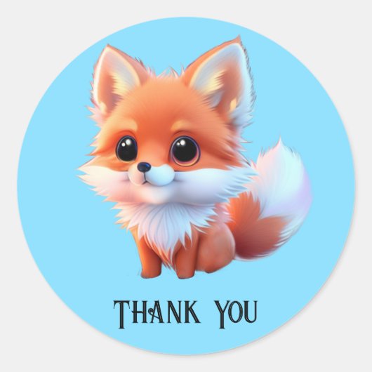 Sticker Rond Cute renard dessin bois animaux forêt amis de la f (Devant)