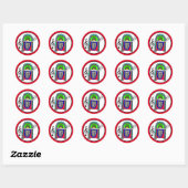 Sticker Rond Cute Retro Jukebox Notes musicales Nostalgic (Feuille)