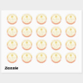 Sticker Rond Cute rose Boho Rainbow Ray of Sunshine Baby shower (Feuille)