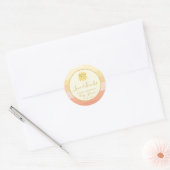 Sticker Rond Cute rose Boho Rainbow Ray of Sunshine Baby shower (Enveloppe)