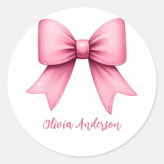 Sticker Rond Cute Rose Coquette Bow ceinture esthétique