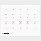 Sticker Rond Cute Rose Heart Baby shower moderne (Feuille)