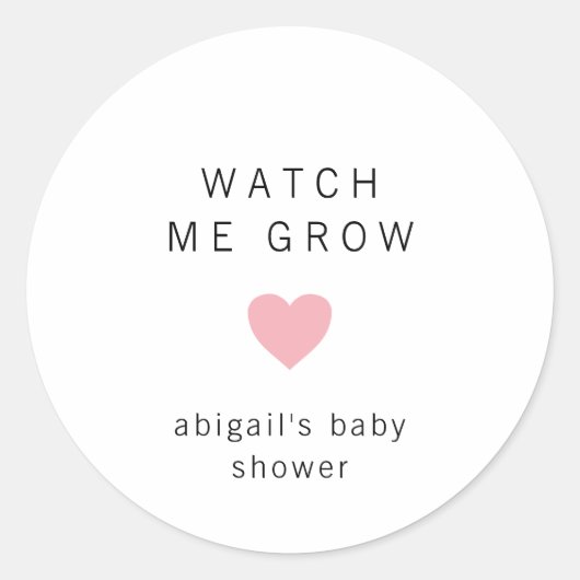 Sticker Rond Cute Rose Heart Baby shower moderne (Devant)