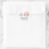 Sticker Rond Cute rose Kawaii Planète et Baby shower de lunes (Sac)