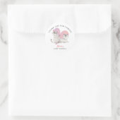 Sticker Rond Cute rose Kitten Twins Baby shower Favoriser (Sac)