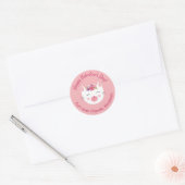 Sticker Rond Cute Rose Kitty Chat Enfants Valentines Salle de c (Enveloppe)