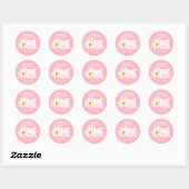 Sticker Rond Cute rose ONE derful Daisy Merci Anniversaire (Feuille)