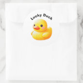 Sticker Rond Cute Rubber Ducky with Customizable Text (Sac)