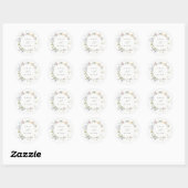 Sticker Rond Cute Rustique Jaune Pré Floral Mariage Wreath (Feuille)