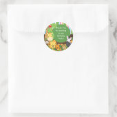 Sticker Rond Cute Safari Jungle Anniversaire (Sac)