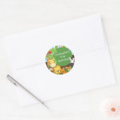 Sticker Rond Cute Safari Jungle Anniversaire (Enveloppe)