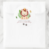 Sticker Rond Cute Safari Petit Lion Prince Jungle Merci (Sac)