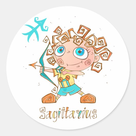 Sticker Rond Cute Sagittarius (Devant)