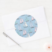 Sticker Rond Cute Sailboat (Enveloppe)