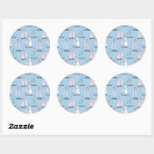 Sticker Rond Cute Sailboat (Feuille)