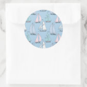 Sticker Rond Cute Sailboat (Sac)