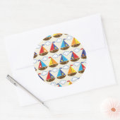 Sticker Rond Cute Sailboat (Enveloppe)