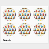 Sticker Rond Cute Sailboat (Feuille)