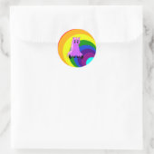 Sticker Rond Cute Scruffy Unicorn (Rose) (Sac)