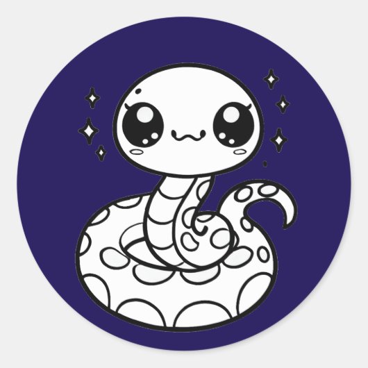 Sticker Rond Cute serpent (Devant)