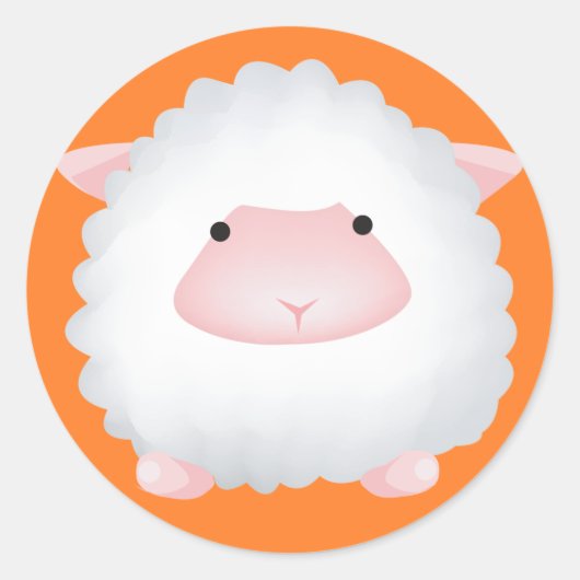 Sticker Rond Cute Sheep (Devant)