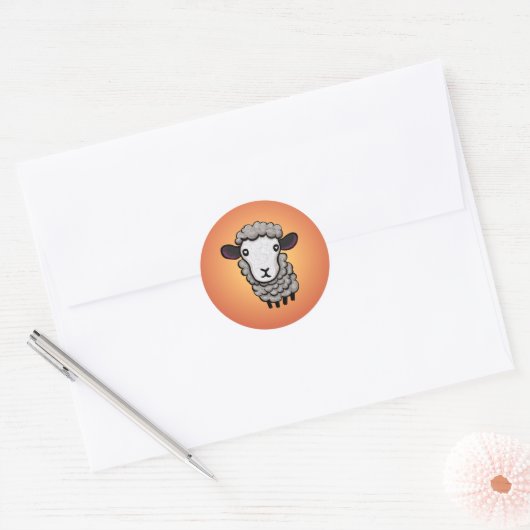 Sticker Rond Cute Sheep (Enveloppe)