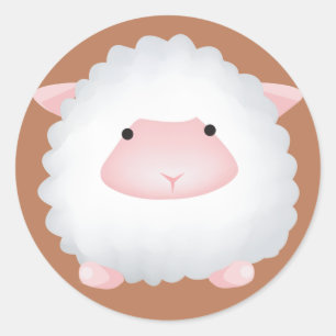 Sticker Rond Cute Sheep