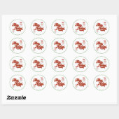 Sticker Rond Cute Sheep Fleece Navidad (Feuille)