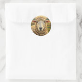 Sticker Rond Cute Sheep on a Ranch | Farm Animals (Sac)