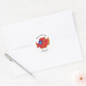 Sticker Rond Cute Siamese combat poisson betta dessin (Enveloppe)
